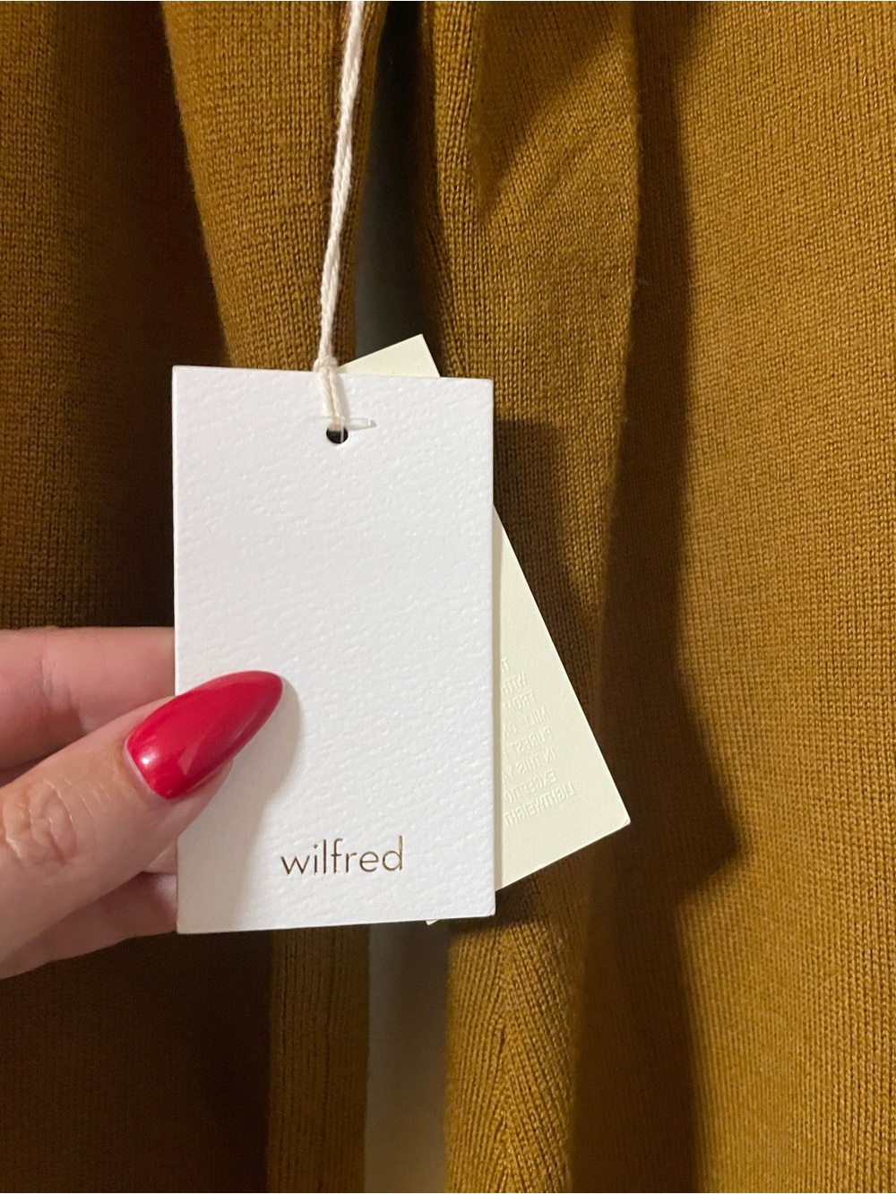 NWT Wilfred Carre Knit Wool Dress Tamarind Mockneck Bell Sleeves Size Large - Picture 7 of 8